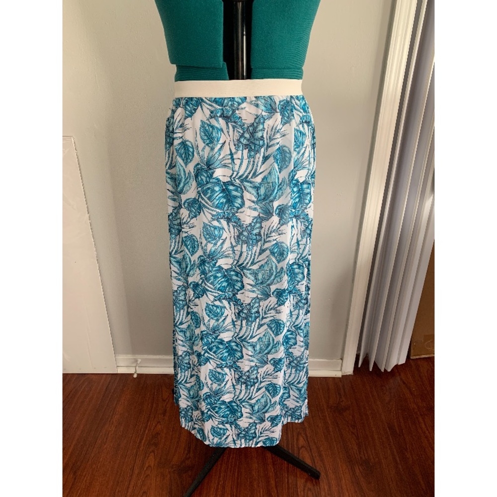 Tropical Blue Maxi Skirt